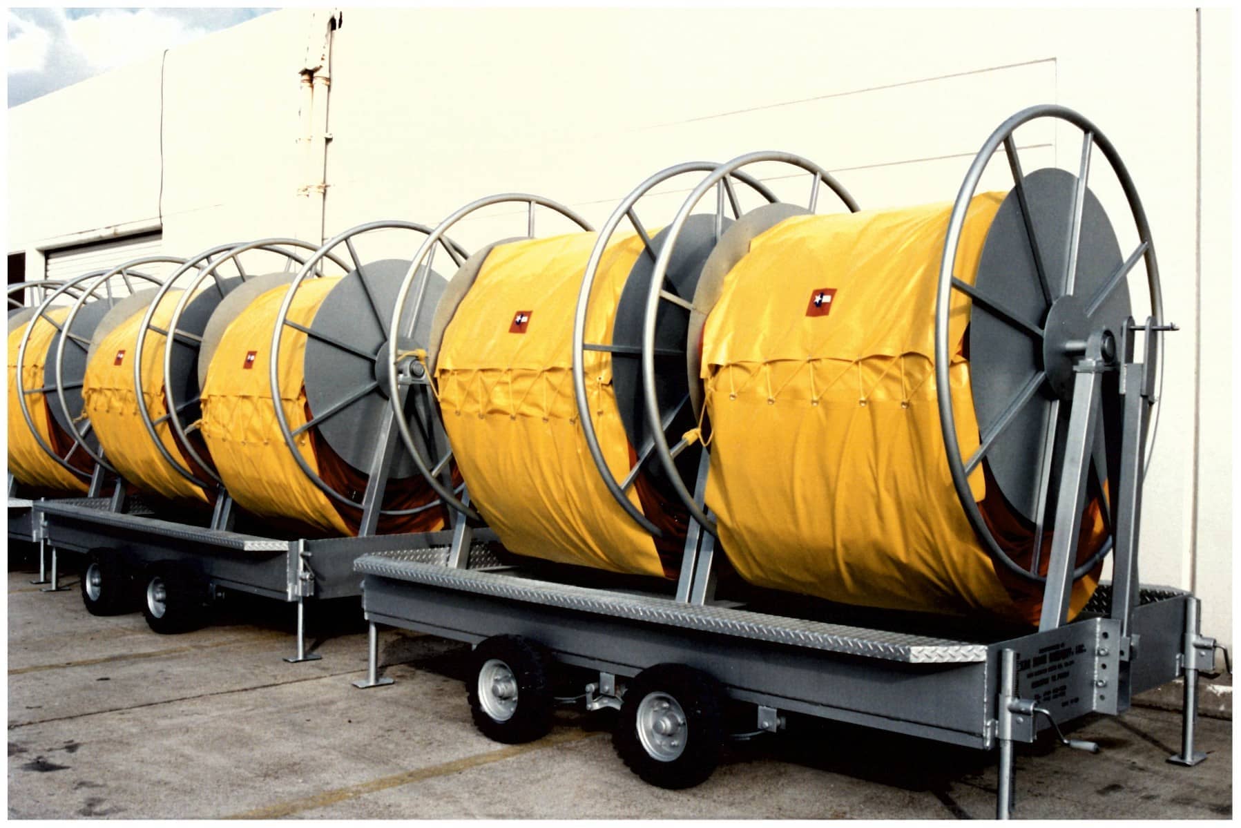 Texas Boom Inflatable Containment Boomon Reel Trailers