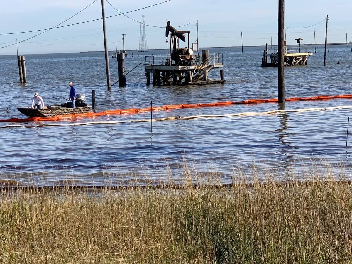 tbc oil containment boom and sorbent boom deployment   tabbs bay small tbc oil containment boom and sorbent boom deployment   tabbs bay small